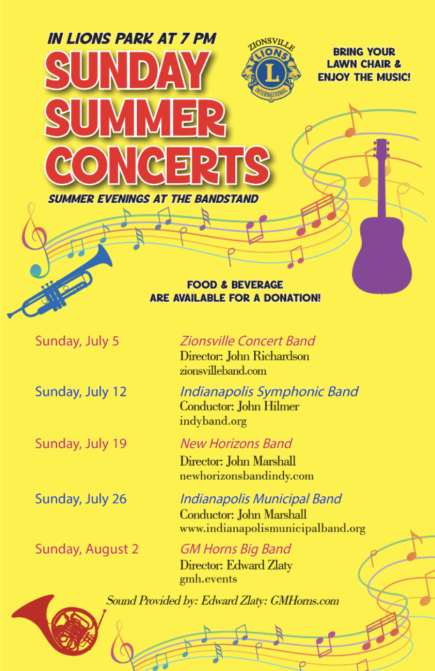 Sunday Summer Concerts — Zionsville Lions Club